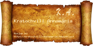 Kratochvill Annamária névjegykártya