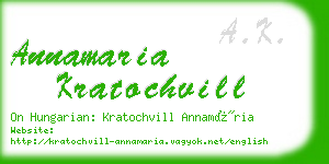 annamaria kratochvill business card